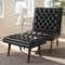 Baxton Studio Annetha Black Upholstered Walnut Finished Wood Chair And Ottoman Set 144-7933-7934 - alternate 6